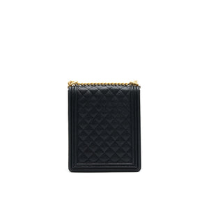 Chanel Vertical Boy Bag Carviar large Black