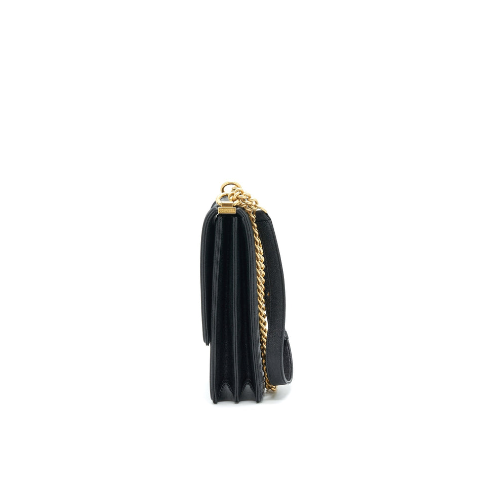 Chanel Vertical Boy Bag Carviar large Black
