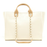 Chanel Deauville Tote Bag In Creamy White/ Beige