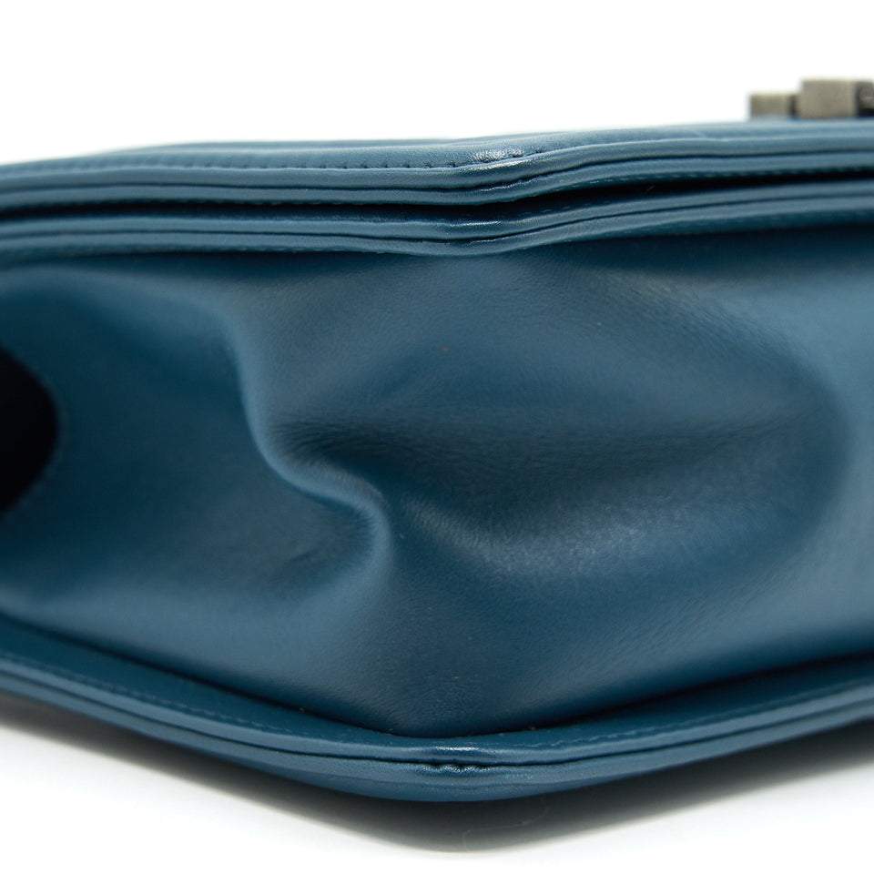 Chanel Medium Leboy Bag Green Ruthenium Hardware