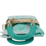 Christian Dior Lady Dior Mini Wicker Oblique Shoulder Bag Green