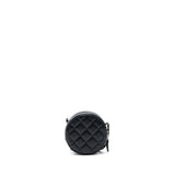Chanel Round Clutch With Chain Lambskin Black