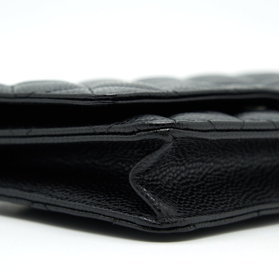 Chanel Caviar Classic Wallet on Chain black Caviar