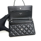 Chanel Caviar Classic Wallet on Chain black Caviar
