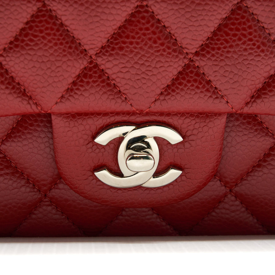 Chanel Medium Classic Double Flap Caviar Red