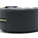 Chanel Top Handle Caviar Round Clutch with Chain Black