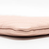 Chanel Chevron Zip Clutch calfskin light pink