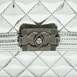 Chanel Vertical Metallic Boy Bag Silver Ruthenium Hardware
