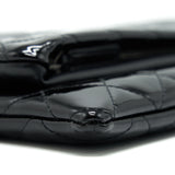 Chanel Fold Over Clutch Patent Leather Black