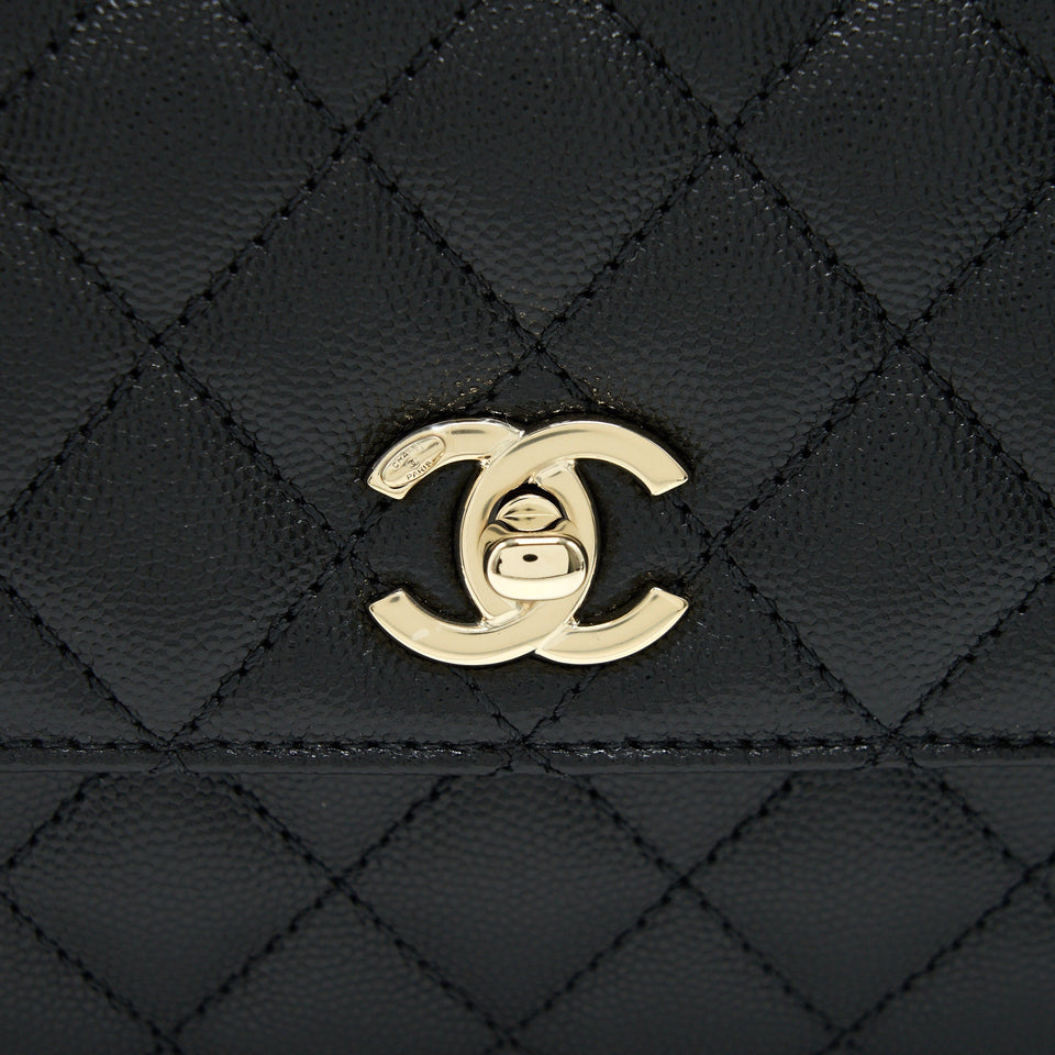 Chanel 21K Small (old mini) 24cm Cocohandle Black Caviar L