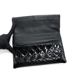 Chanel Fold Over Clutch Patent Leather Black