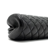 Chanel timeless kiss lock clutch evening bag lambskin Black
