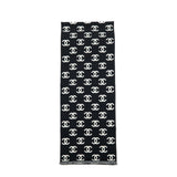 Chanel CC full logo Wool / cashmere double side scarf black/ white