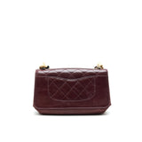 Chanel Seasonal Flap Bag Calfskin / Suede Leather Burgundy