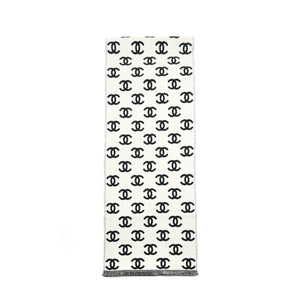 Chanel CC full logo Wool / cashmere double side scarf black/ white