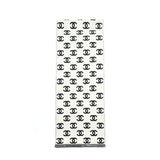 Chanel CC full logo Wool / cashmere double side scarf black/ white