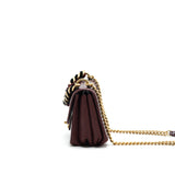 Chanel Seasonal Flap Bag Calfskin / Suede Leather Burgundy