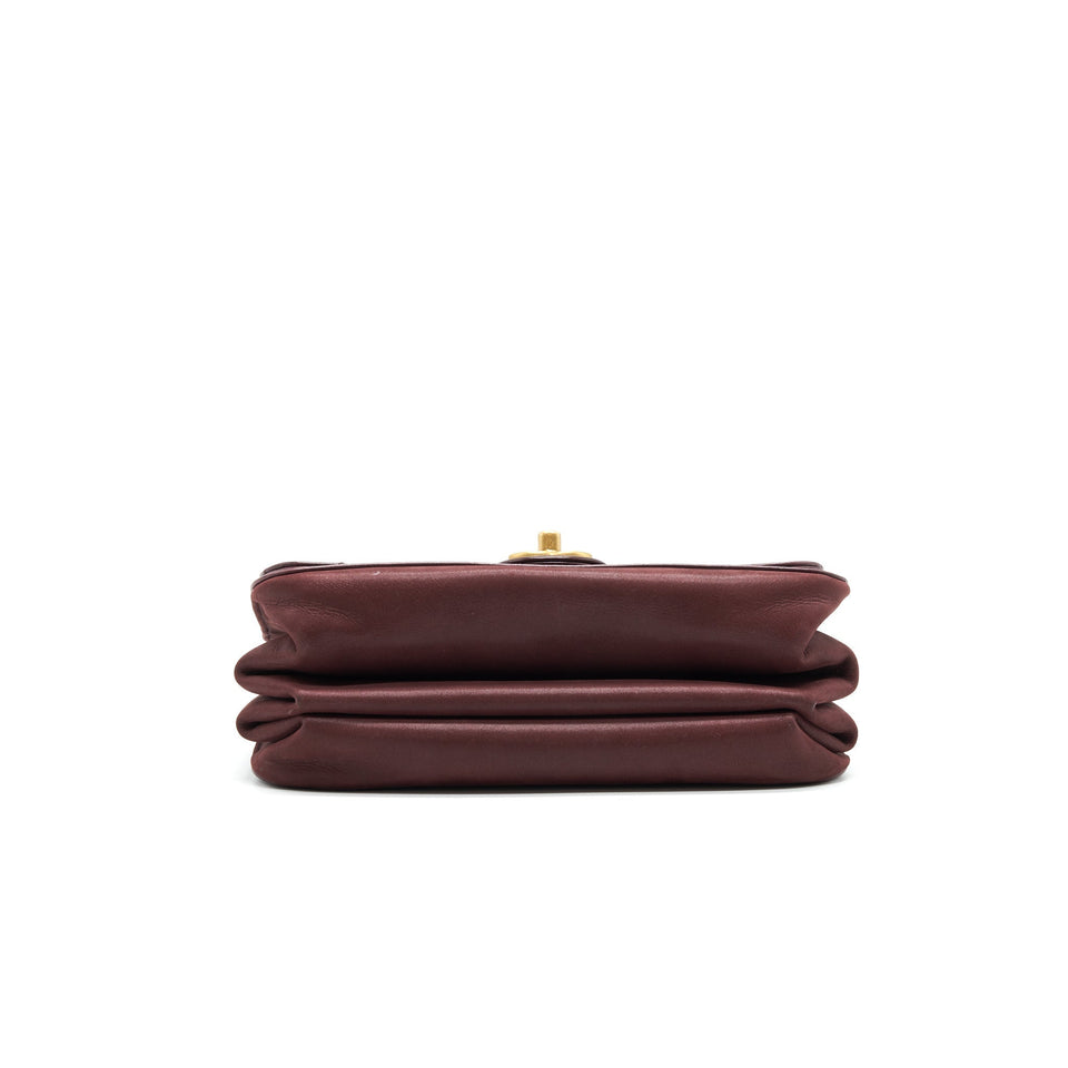 Chanel Seasonal Flap Bag Calfskin / Suede Leather Burgundy