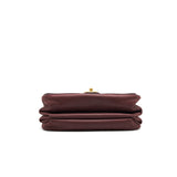 Chanel Seasonal Flap Bag Calfskin / Suede Leather Burgundy