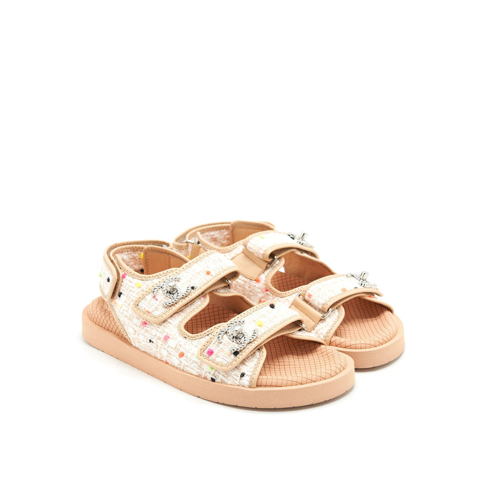Chanel Size37 Dad Sandal Beige