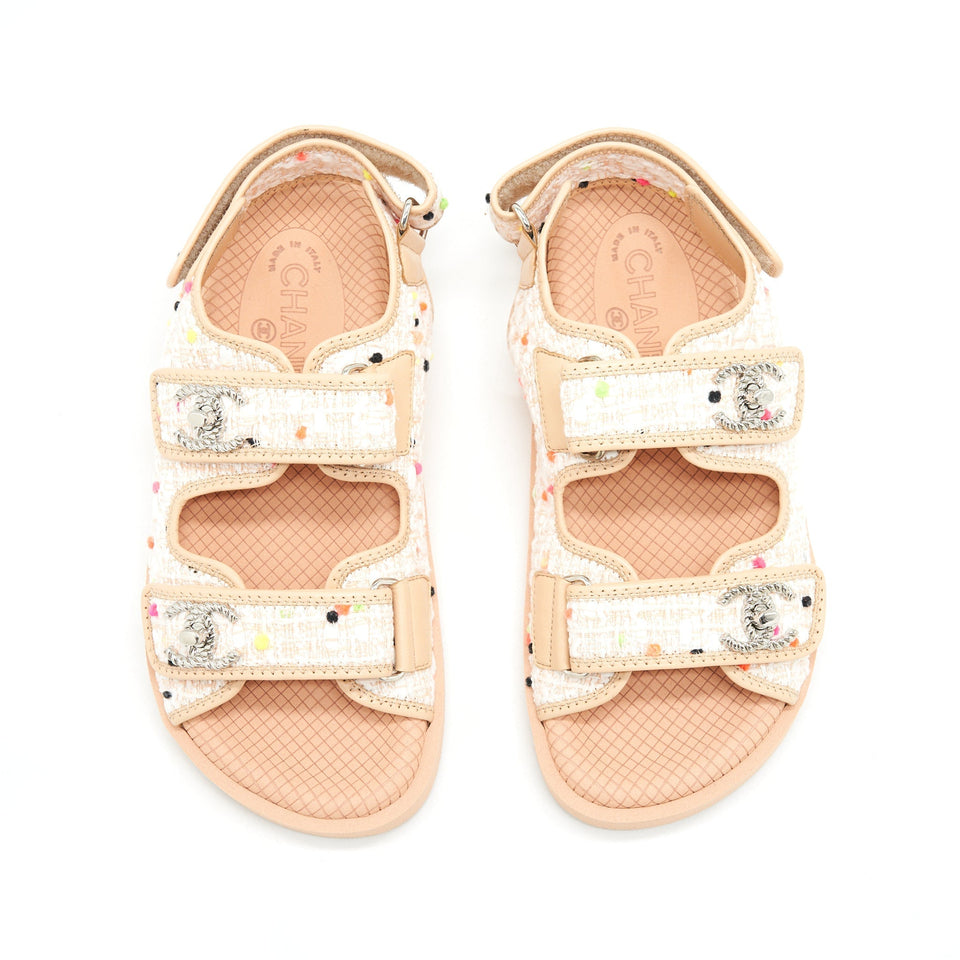 Chanel Size37 Dad Sandal Beige