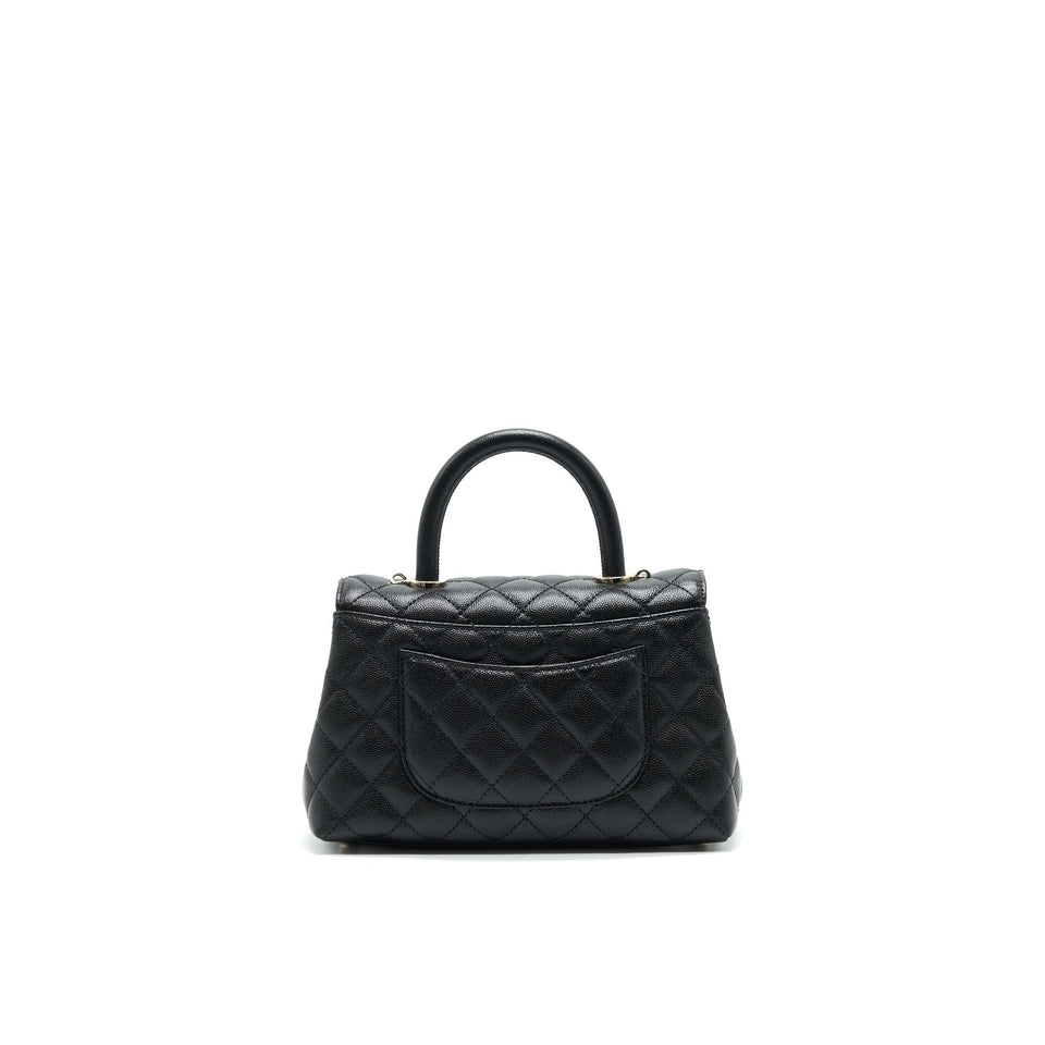 Chanel Small Coco Handle 24cm Caviar Black  ( Microchip)