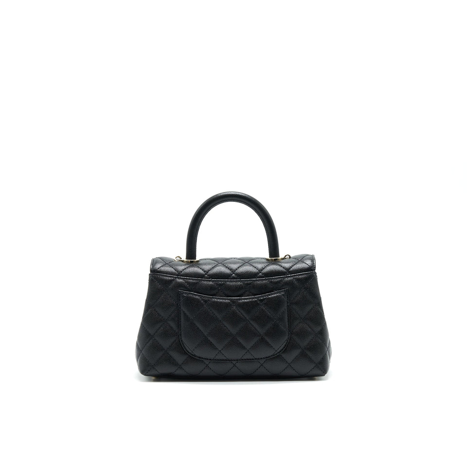 Chanel 21K Small (old mini) 24cm Cocohandle Black Caviar L