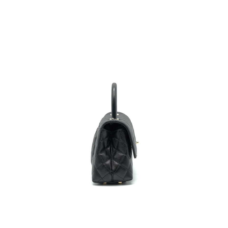 Chanel 21K Small Coco Handle 24cm Caviar Black L