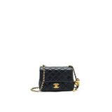 Chanel 21B pearl crush Square mini flap Bag black  (new version with microchip)
