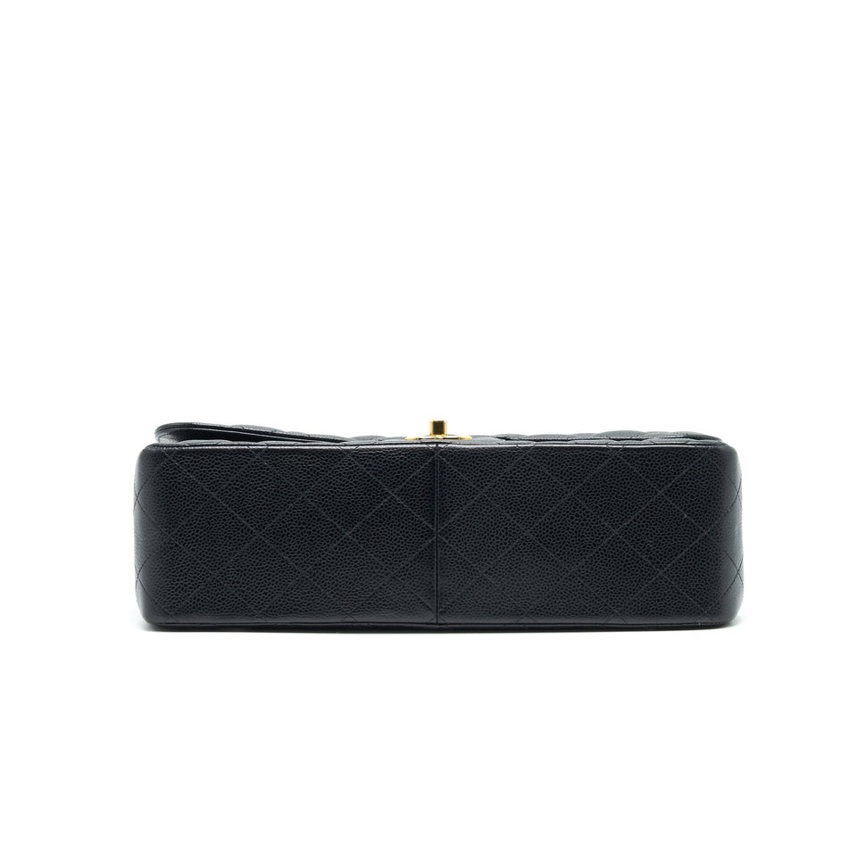 Chanel CLASSIC JUMBO DOUBLE FLAP BAG BLACK CAVIER