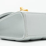 Chanel CC Enamel Heart Mini Flap Clutch With Chain Lambskin Light Grey