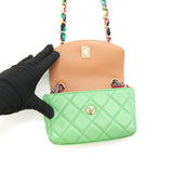 Chanel Small Scarf Entwined Chain Bag Green