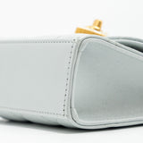 Chanel CC Enamel Heart Mini Flap Clutch With Chain Lambskin Light Grey