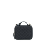 Chanel Cavia Leather Vanity Bag Black