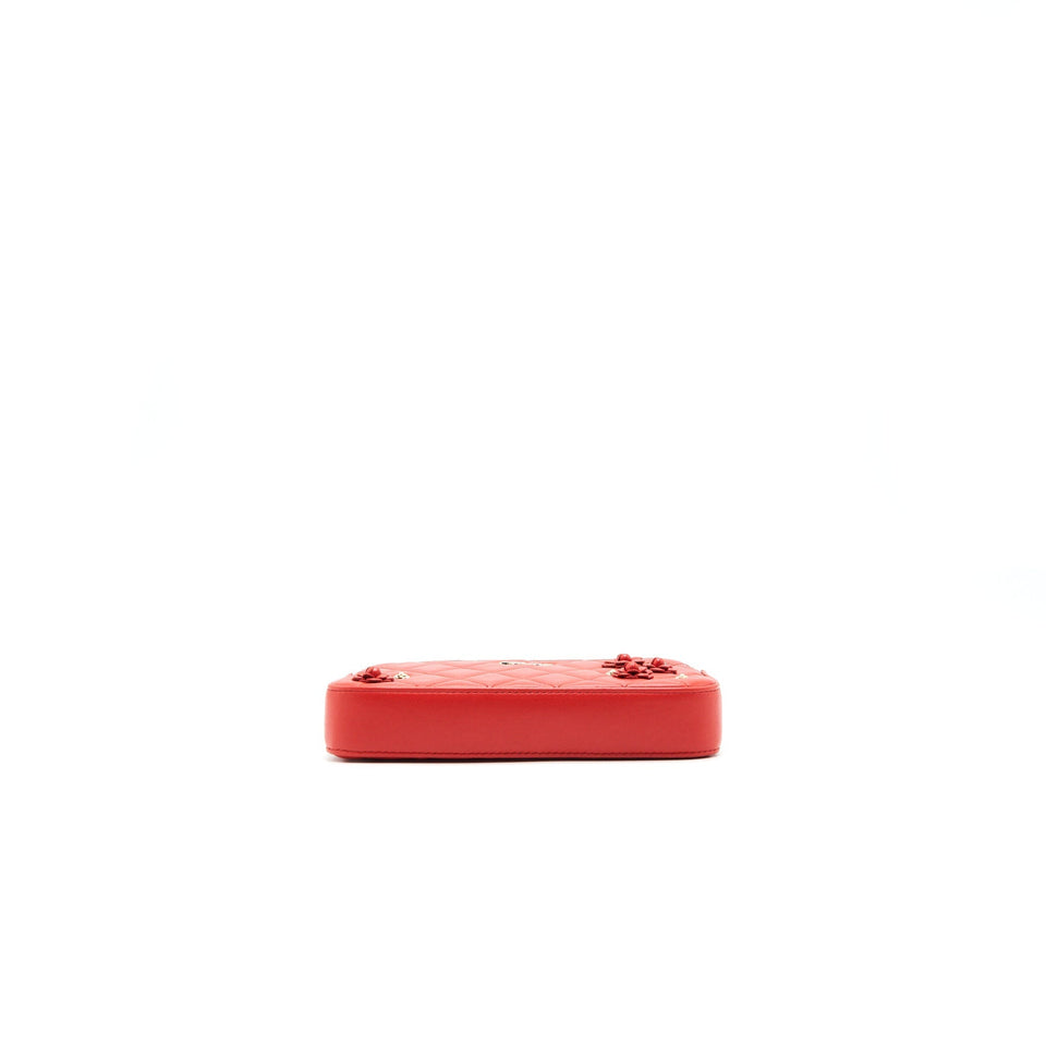 Chanel RED DOUBLE ZIP WALLET ON CHAIN SPECIAL EDITION IN RED