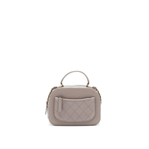 Chanel CC logo vanity with handle and Chain Grey with
