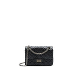 Chanel Mini 2.55 reissue Flap Bag Black with ruthenium Hardware