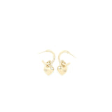 Chanel Heart CC Earrings Light Gold Tone