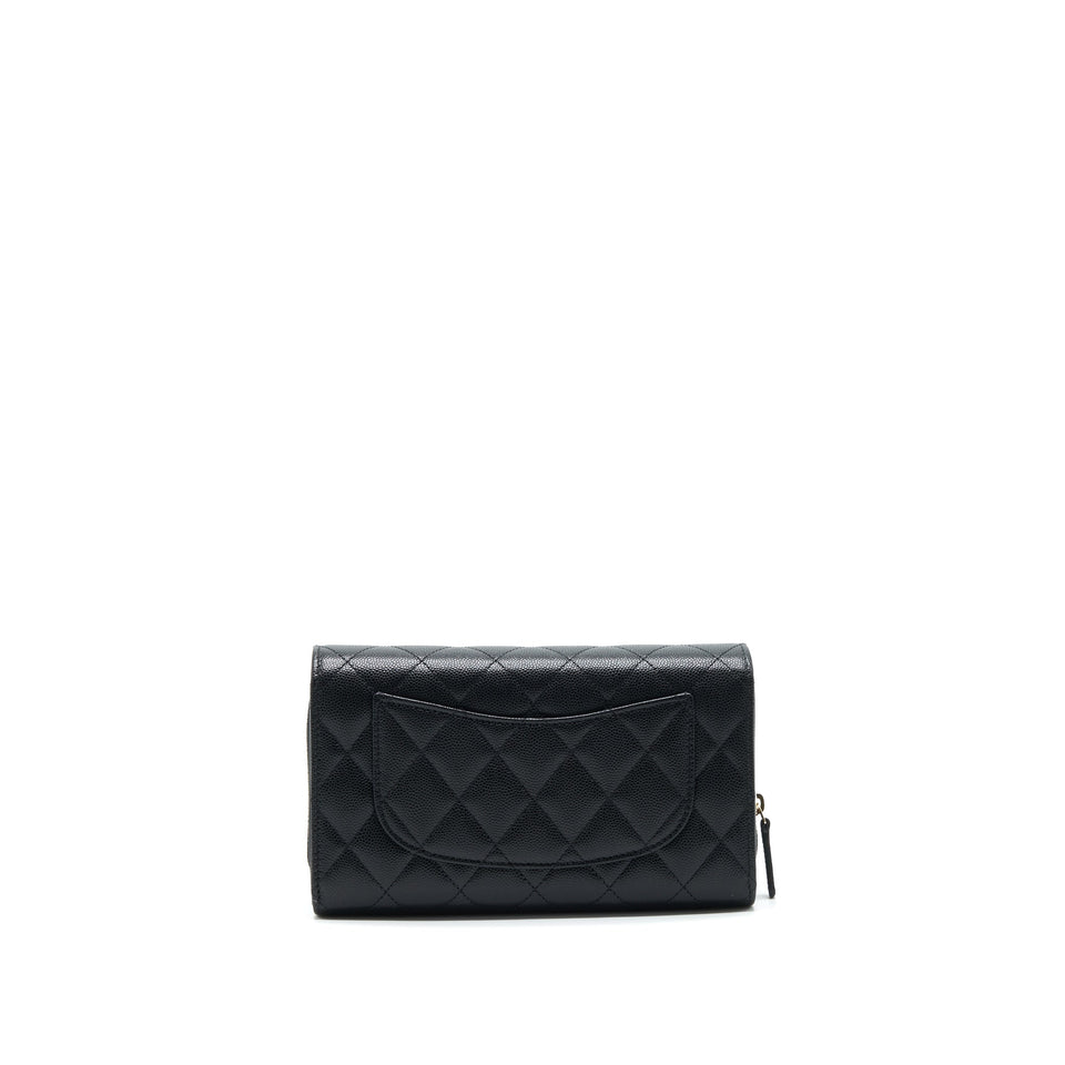 Chanel 3 In 1 Wallet On Chain Black Caviar L