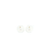 Chanel Round with CC Logo Earrings White/Light Gold Tone