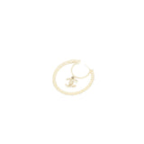 Chanel Giant Pearl Circle Earrings Pearl/Crystal Light Gold Tone
