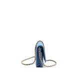 Chanel 22C Pearl Crush  Wallet On Chain Denim