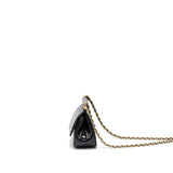 Chanel 22K Mini Clutch With Chain Patent Black  (Microchip)