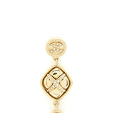 Chanel 22C Quilted Drop Earrings Light Gold Tone