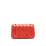 Chanel CLASSIC MEDIUM DOUBLE FLAP LAMBSKIN IN CORAL L