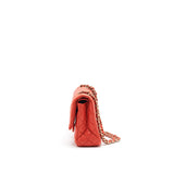 Chanel CLASSIC MEDIUM DOUBLE FLAP LAMBSKIN IN CORAL L