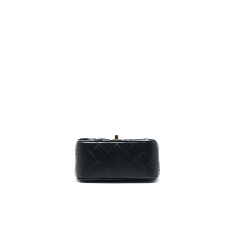 Chanel Mini Square Flap Bag Black Lambskin L
