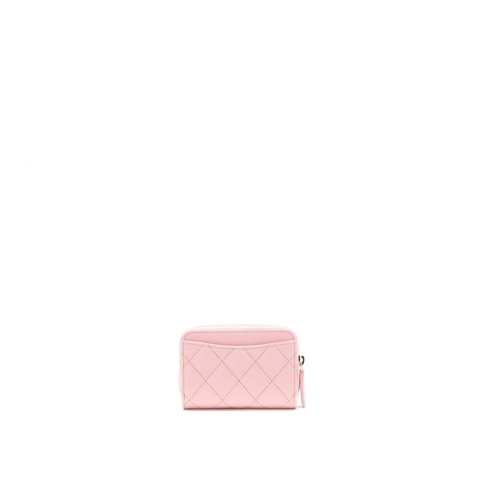 Chanel 22C Zip holder Pink Caviar L