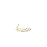 Chanel Coco Chanel Letter Earrings Crystal Light Gold Tone