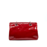 Chanel Patent Leather Tote Bag With Chain In Red